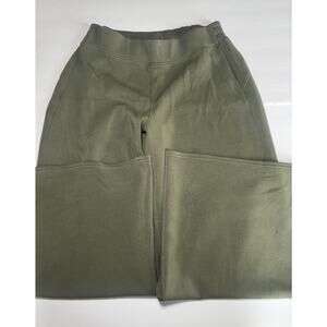 SPANX Olive Green Wide Leg Ponte Pants Womens Medium Pull On Stretch Casual